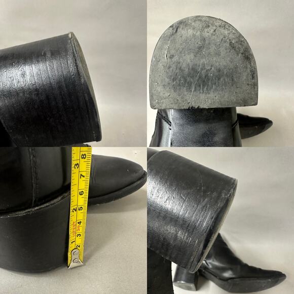 Everlane The Heel Boot block heel ankle smooth leather bootie in Black size 11 - Picture 12 of 16